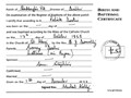 Great Grandfather Patrick Doolin's Baptismal Certificate